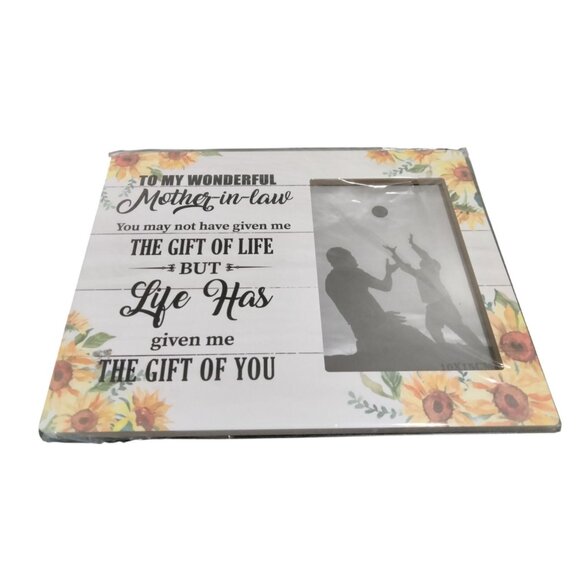 Mother-In-Law Gift Picture Frame 4x6 Photo Sunflower Design Hanging Tabletop - Picture 2 of 11